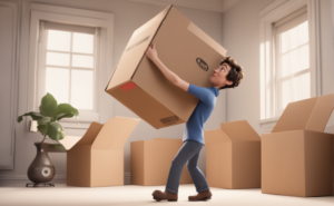 person-and-corrugated-box-person-lifting-corrugated-box-with-ease-day-pixar-3d-59489821